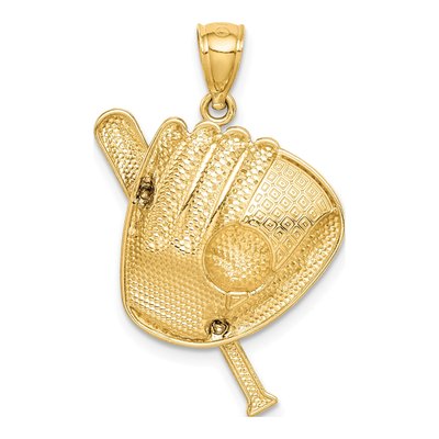 14K Yellow Gold Baseball Bat Pendant – view 4