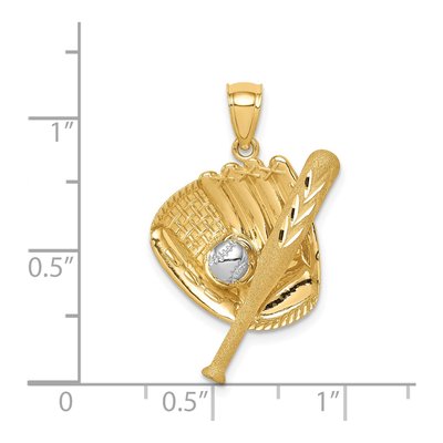 14K Yellow Gold Baseball Bat Pendant – view 5
