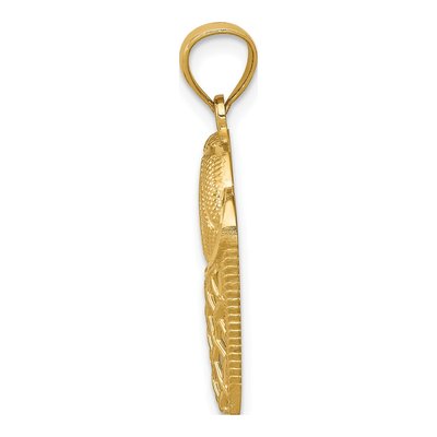 14K Yellow Gold Basketball Hoop Pendant – view 3