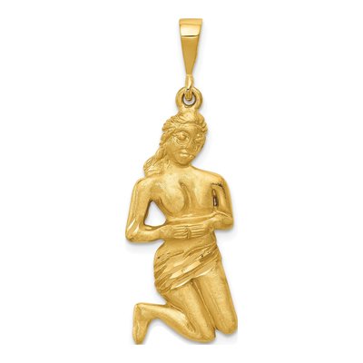 14K Yellow Gold Virgo Zodiac Pendant