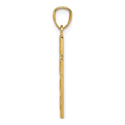 14K Yellow Gold Leaf Cross Pendant – view 3