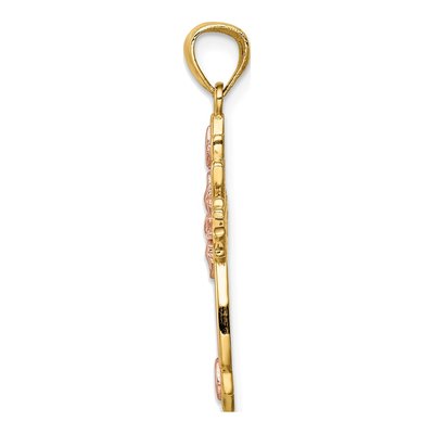 14K Two-Tone Gold Cross Pendant – view 3