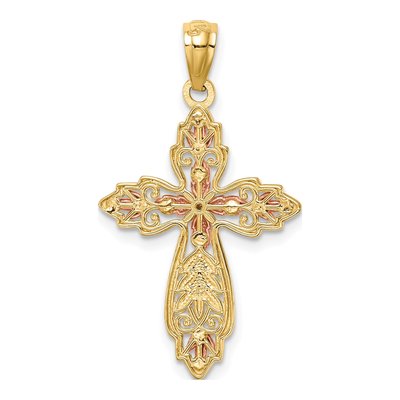 14K Two-Tone Gold Cross Pendant – view 4