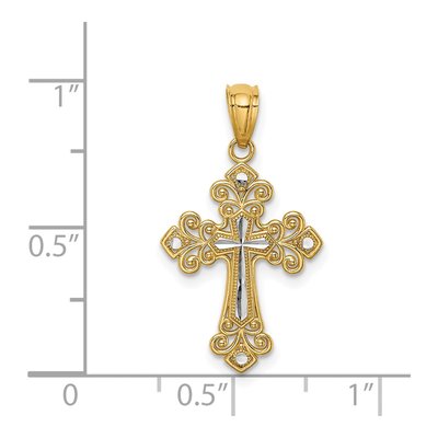 14K Yellow Gold Diamond-Cut Cross Pendant – view 5