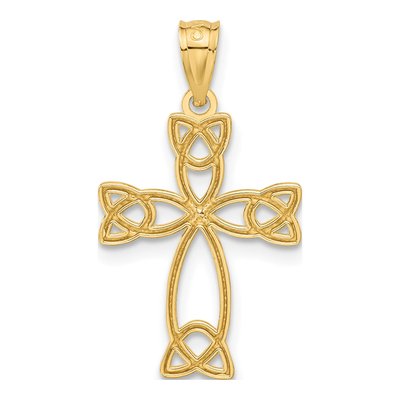 14K Yellow Gold Celtic Knot Cross Pendant – view 4