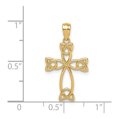 14K Yellow Gold Celtic Knot Cross Pendant – view 5
