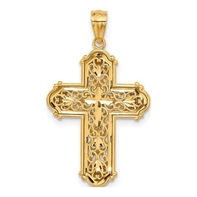 14K Yellow Gold Reversible Cross Pendant – view 4