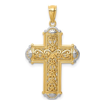 14K Yellow Gold Reversible Cross Pendant