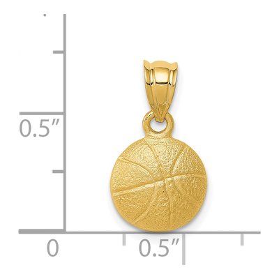 14K Yellow Gold Basketball Pendant – view 5