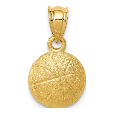14K Yellow Gold Basketball Pendant