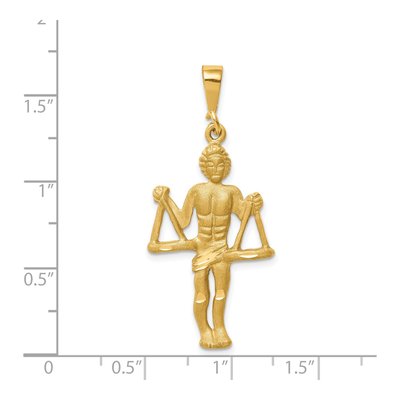 14K Yellow Gold Libra Zodiac Pendant – view 5