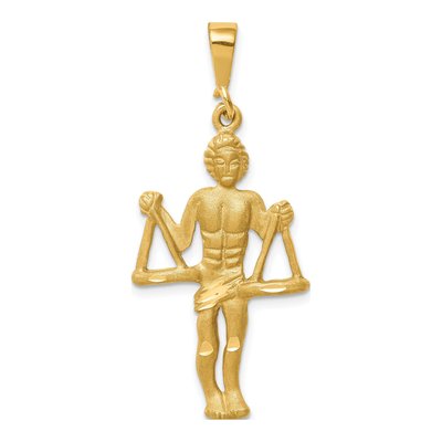 14K Yellow Gold Libra Zodiac Pendant
