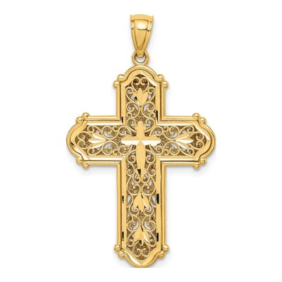 14K Yellow Gold Reversible Cross Pendant – view 4