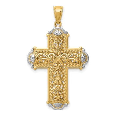 14K Yellow Gold Reversible Cross Pendant