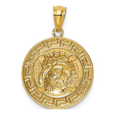 14K Yellow Gold Jesus Medal Pendant – view 4