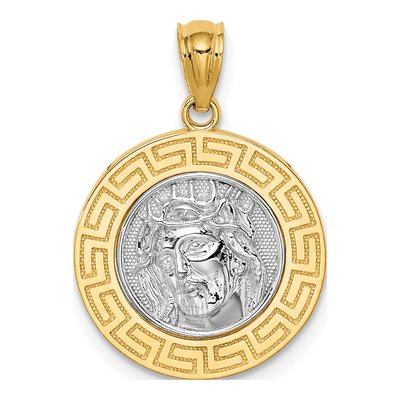14K Yellow Gold Jesus Medal Pendant