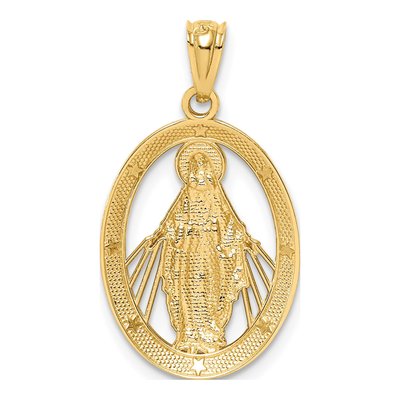 14K Yellow Gold Miraculous Medal Pendant – view 4