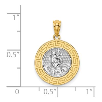 14K Yellow Gold St Christopher Medal Pendant – view 3