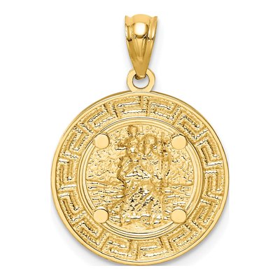 14K Yellow Gold St Christopher Medal Pendant – view 4