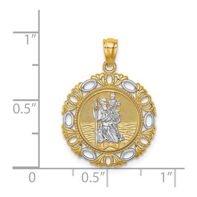 14K Yellow Gold St Christopher Medal Pendant – view 5