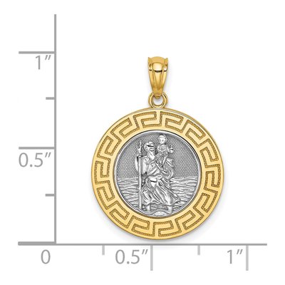 14K Yellow Gold St Christopher Medal Pendant – view 3