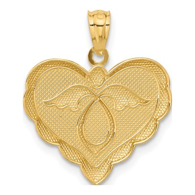 14K Yellow Gold Angel Heart Pendant – view 4