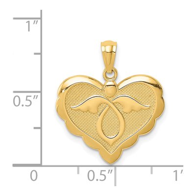 14K Yellow Gold Angel Heart Pendant – view 5