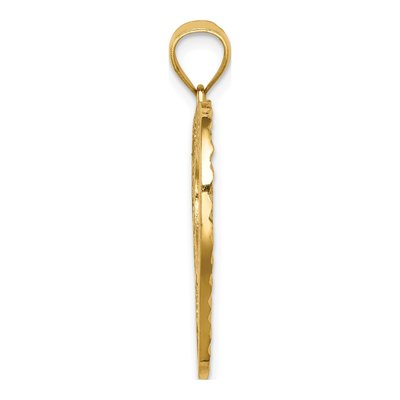 14K Yellow Gold Diamond-Cut Heart Pendant – view 3