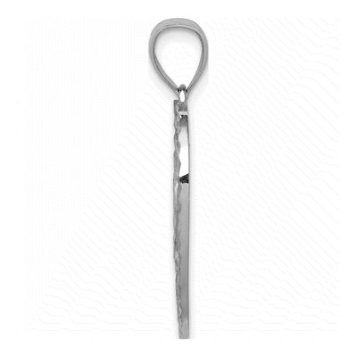 14K White Gold Diamond-Cut Heart Pendant – view 3