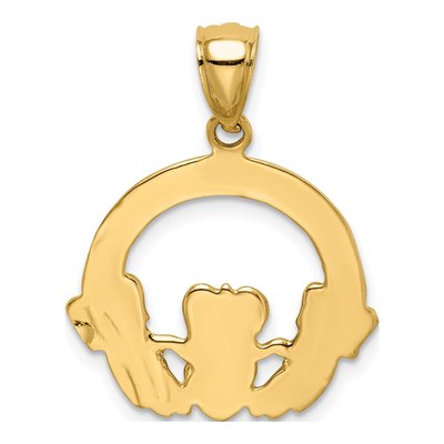14K Yellow Gold Claddagh Pendant – view 4