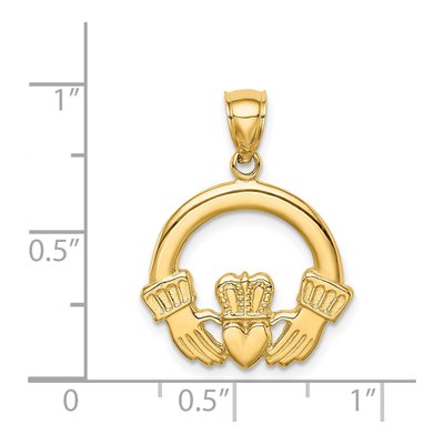 14K Yellow Gold Claddagh Pendant – view 5