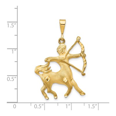 14K Yellow Gold Sagittarius Zodiac Pendant – view 4