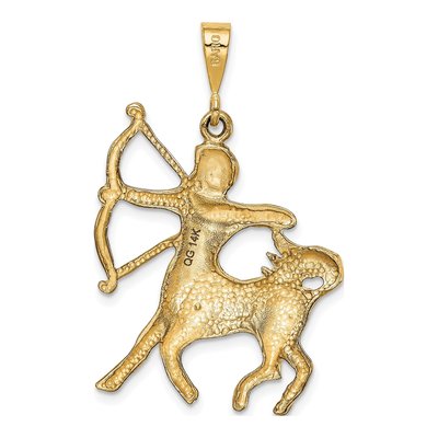 14K Yellow Gold Sagittarius Zodiac Pendant – view 5