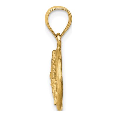 14K Yellow Gold Diamond-Cut Hummingbird Pendant – view 3