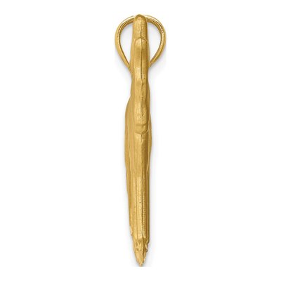 14K Yellow Gold Howling Wolf Pendant – view 3