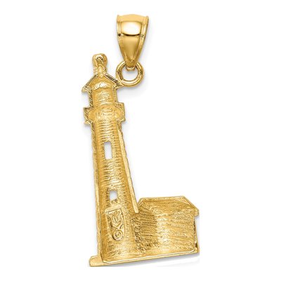 14K Yellow Gold Lighthouse Pendant – view 4