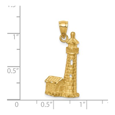 14K Yellow Gold Lighthouse Pendant – view 5
