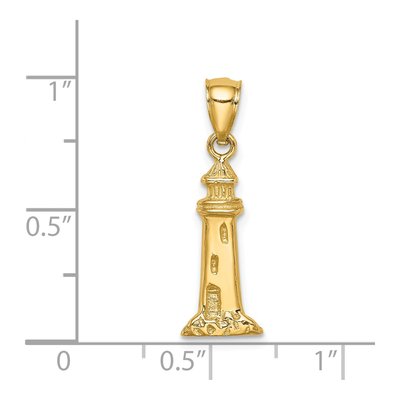 14K Yellow Gold Lighthouse Pendant – view 5