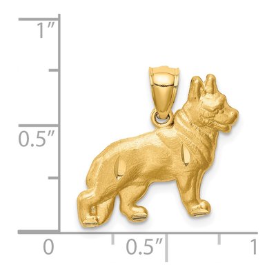 14K Yellow Gold German Shepherd Dog Pendant – view 5