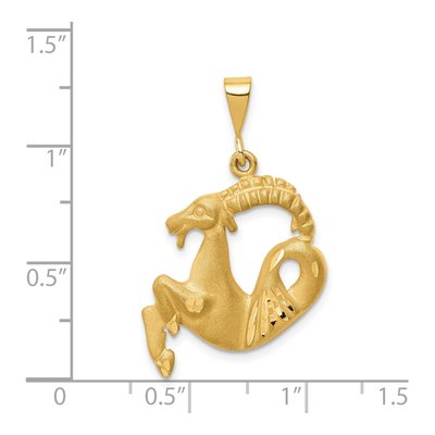 14K Yellow Gold Capricorn Zodiac Pendant – view 4