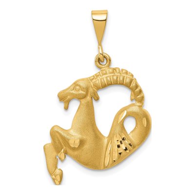 14K Yellow Gold Capricorn Zodiac Pendant