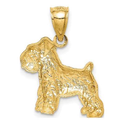 14K Yellow Gold Mini Schnauzer Dog Pendant – view 4