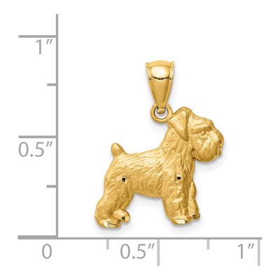 14K Yellow Gold Mini Schnauzer Dog Pendant – view 5
