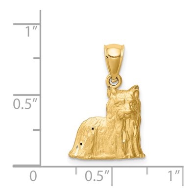 14K Yellow Gold Yorkshire Terrier Dog Pendant – view 5