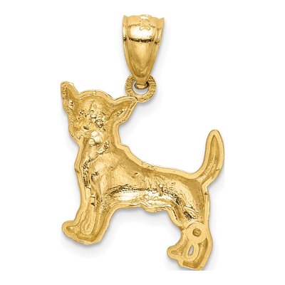 14K Yellow Gold Chihuahua Dog Pendant – view 4