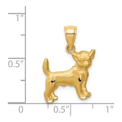 14K Yellow Gold Chihuahua Dog Pendant – view 5