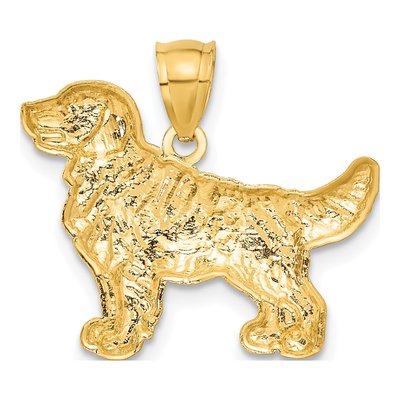 14K Yellow Gold Golden Retriever Dog Pendant – view 4