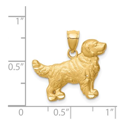 14K Yellow Gold Golden Retriever Dog Pendant – view 5