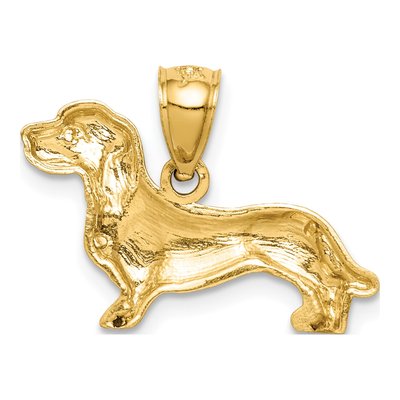 14K Yellow Gold Dachshund Dog Pendant – view 4