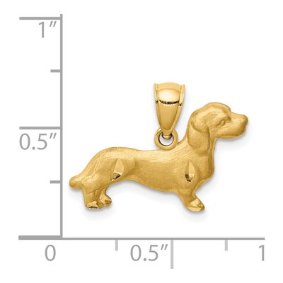 14K Yellow Gold Dachshund Dog Pendant – view 5